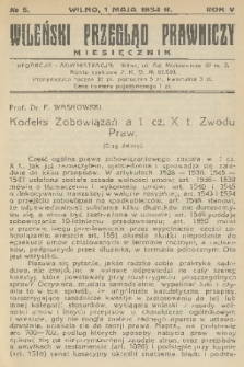 Wileński Przegląd Prawniczy. R. 5, 1934, nr 5