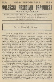 Wileński Przegląd Prawniczy. R. 5, 1934, nr 6