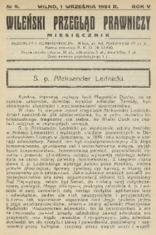 Wileński Przegląd Prawniczy. R. 5, 1934, nr 9