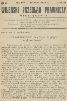 Wileński Przegląd Prawniczy. R. 6, 1935, nr 2