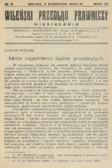 Wileński Przegląd Prawniczy. R. 6, 1935, nr 8