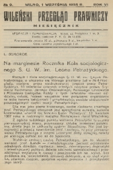 Wileński Przegląd Prawniczy. R. 6, 1935, nr 9