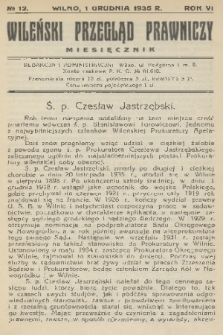 Wileński Przegląd Prawniczy. R. 6, 1935, nr 12