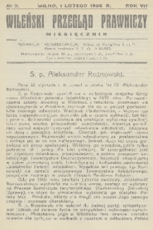 Wileński Przegląd Prawniczy. R. 7, 1936, nr 2