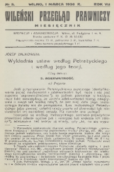 Wileński Przegląd Prawniczy. R. 7, 1936, nr 3