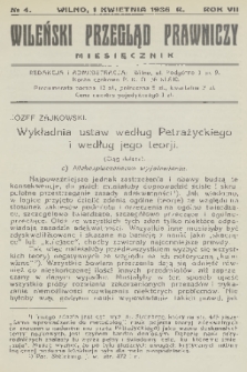 Wileński Przegląd Prawniczy. R. 7, 1936, nr 4