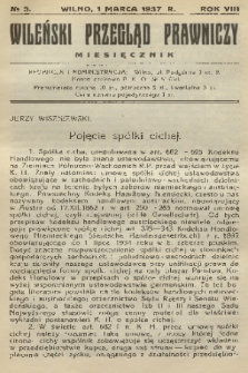 Wileński Przegląd Prawniczy. R. 8, 1937, nr 3