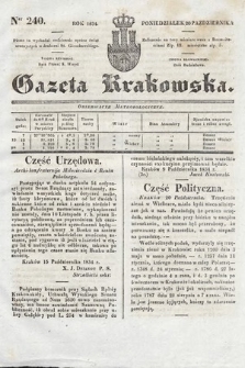 Gazeta Krakowska. 1834, nr 240