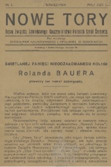 Nowe Tory : miesięcznik pedagogiczny. [R. 10], 1921, nr 1