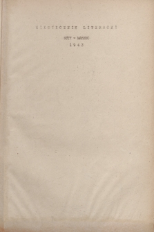 Miesięcznik Literacki. 1943, luty-marzec