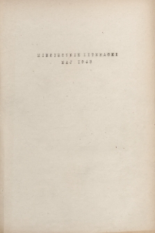 Miesięcznik Literacki. 1943, maj