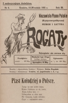 Rogaty : niezawisłe pismo polskie (krytyczno-polityczne) : humor i satyra. 1921, nr 6