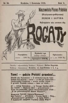 Rogaty : niezawisłe pismo polskie (krytyczno-polityczne) : humor i satyra. 1923, nr 28