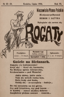 Rogaty : niezawisłe pismo polskie (krytyczno-polityczne) : humor i satyra. 1924, nr 42-43