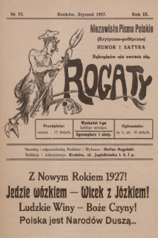 Rogaty : niezawisłe pismo polskie (krytyczno-polityczne) : humor i satyra. 1927, nr 55