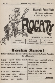 Rogaty : niezawisłe pismo polskie (krytyczno-polityczne) : humor i satyra. 1929, nr 62