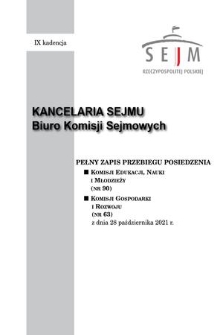 Pełny Zapis Przebiegu Posiedzenia Komisji Edukacji, Nauki i Młodzieży (nr 90) z dnia 28 października 2021 r.