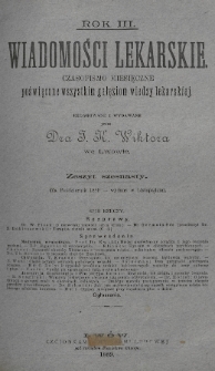 Wiadomości Lekarskie : czasopismo miesięczne poświęcone wszystkim gałęziom wiedzy lekarskiej. R. 3, 1888/1889, nr 16