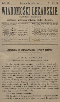 Wiadomości Lekarskie : czasopismo miesięczne poświęcone wszystkim gałęziom wiedzy lekarskiej. R. 4, 1890, nr 2-3