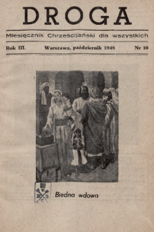 Droga : miesięcznik chrześcijański dla wszystkich. R.3, 1948, nr 10