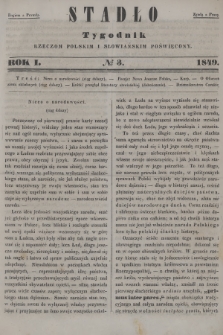 Stadło : tygodnik rzeczom polskim i słowiańskim poświęcony. 1849, No. 3