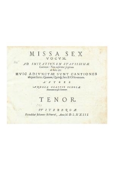 Missa Sex Vocum. Tenor