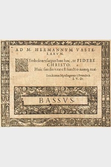 Symbolum latino germanicum [...]. Bassvs