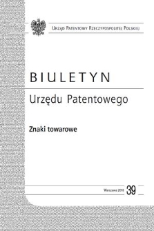 Biuletyn Urzędu Patentowego. Znaki Towarowe. 2018, nr 39