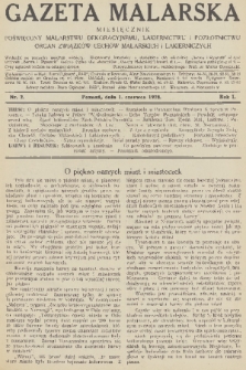 Gazeta Malarska : miesięcznik poświęcony malarstwu dekoracyjnemu, lakiernictwu i pozłotnictwu : organ Związku Cechów Malarskich i Lakierniczych. R. 1, 1928, nr 2