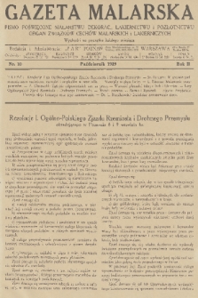 Gazeta Malarska : pismo poświęcone malarstwu dekorac., lakiernictwu i pozłotnictwu : organ Związku Cechów Malarskich i Lakierniczych. R. 2, 1929, nr 10