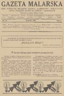 Gazeta Malarska : pismo poświęcone malarstwu dekorac., lakiernictwu i pozłotnictwu : organ Związku Cechów Malarskich i Lakierniczych. R. 2, 1929, nr 12