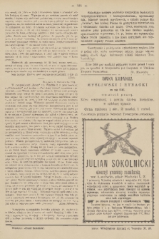 Łowiec : organ Galicyjskiego Towarzystwa Łowieckiego. R. 8, 1885, Spis rzeczy