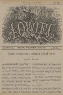 Łowiec : organ Gal. Towarzystwa Łowieckiego. R. 13, 1890, nr 8
