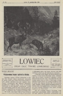 Łowiec : organ Galic. Towarz. Łowieckiego. R. 33, 1910, nr 20