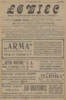 Łowiec : organ Małopolskiego Towarzystwa Łowieckiego. R. 44, 1923, nr 3
