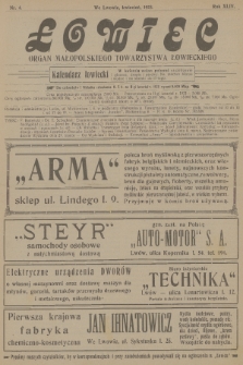 Łowiec : organ Małopolskiego Towarzystwa Łowieckiego. R. 44, 1923, nr 4