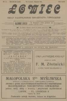 Łowiec : organ Małopolskiego Towarzystwa Łowieckiego. R. 47, 1926, nr 11