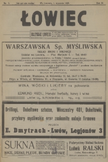 Łowiec : organ Małopolskiego Towarzystwa Łowieckiego. R. 50[!], 1928, nr 1