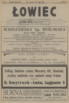 Łowiec : organ Małopolskiego Towarzystwa Łowieckiego. R. 50[!], 1928, nr 4