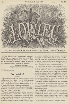 Łowiec : organ Małopolskiego Towarzystwa Łowieckiego. R. 51, 1929, nr 9