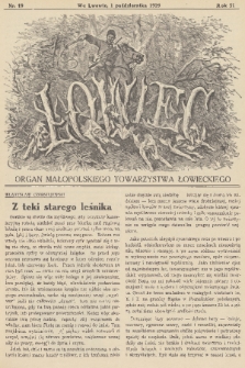 Łowiec : organ Małopolskiego Towarzystwa Łowieckiego. R. 51, 1929, nr 19