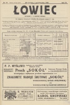 Łowiec : organ Małopolskiego Towarzystwa Łowieckiego. R. 52, 1930, nr 19
