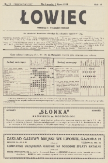 Łowiec : organ Małopolskiego Towarzystwa Łowieckiego. R. 53, 1931, nr 13