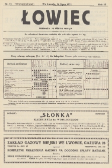 Łowiec : organ Małopolskiego Towarzystwa Łowieckiego. R. 53, 1931, nr 14