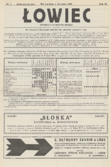 Łowiec : organ Małopolskiego Towarzystwa Łowieckiego. R. 54, 1932, nr 1