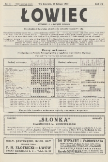Łowiec : organ Małopolskiego Towarzystwa Łowieckiego. R. 54, 1932, nr 4