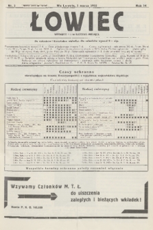 Łowiec : organ Małopolskiego Towarzystwa Łowieckiego. R. 54, 1932, nr 5