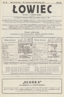 Łowiec : organ Małopolskiego Towarzystwa Łowieckiego. R. 54, 1932, nr 20