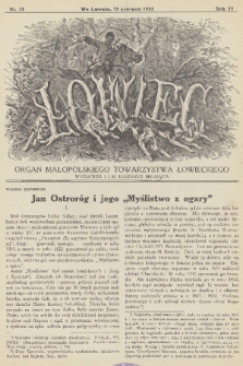Łowiec : organ Małopolskiego Towarzystwa Łowieckiego. R. 55, 1933, nr 12