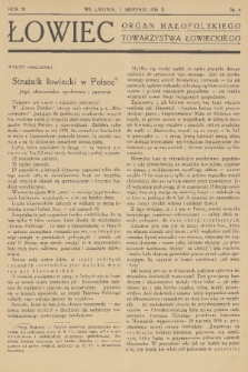 Łowiec : organ Małopolskiego Towarzystwa Łowieckiego. R. 58, 1936, nr 8